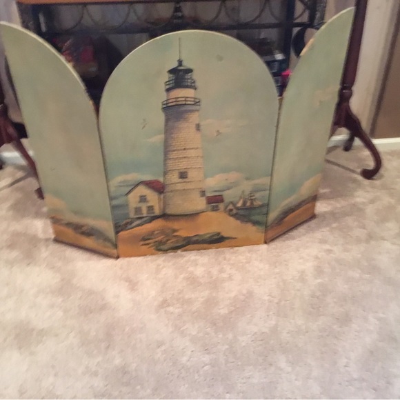 Vintage Antique Wood Fireplaces oil painted Screen - Picture 6 of 9